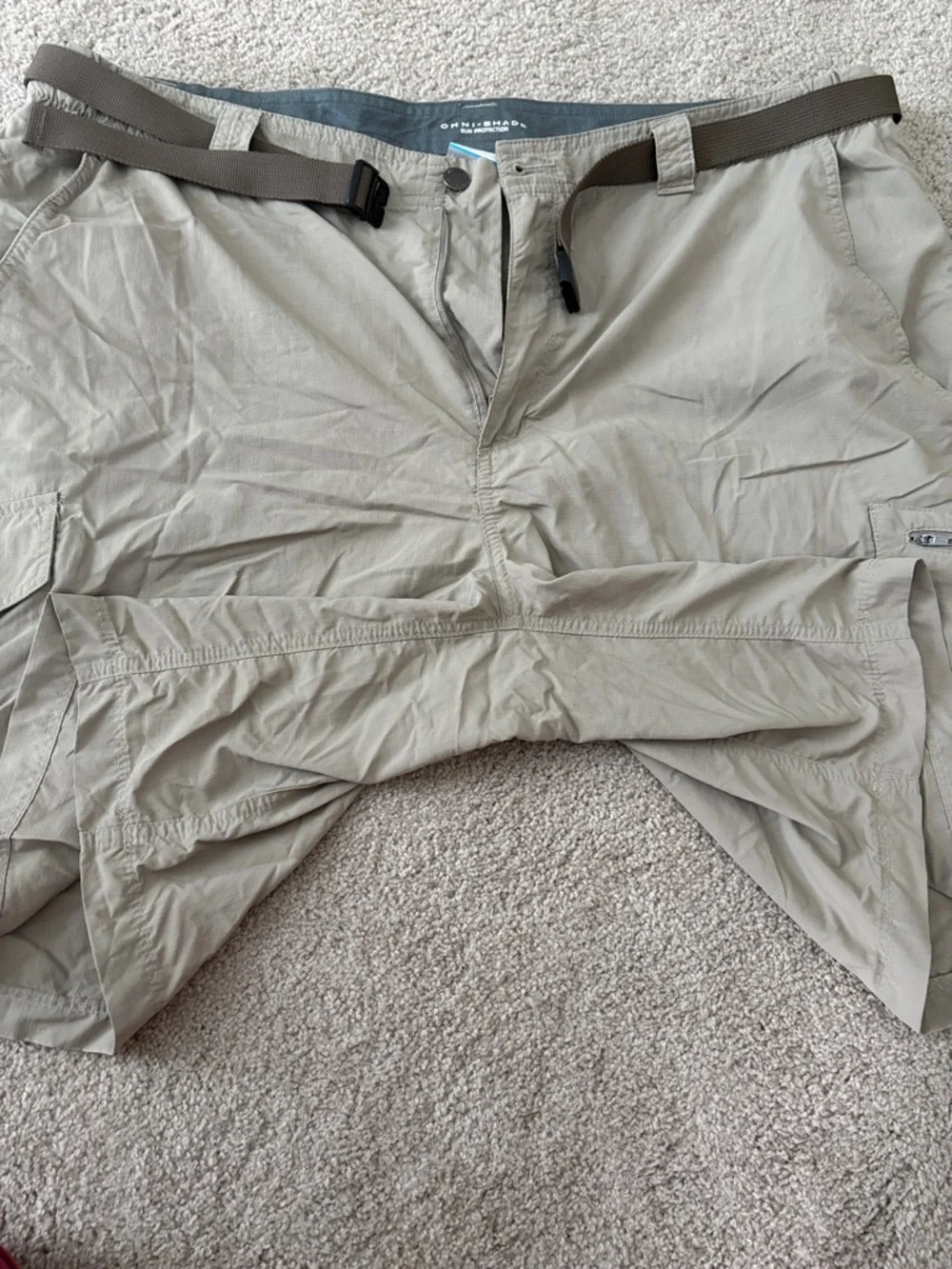 Men's Tan Cargo Shorts with Utility Belt - Picture 7 of 10